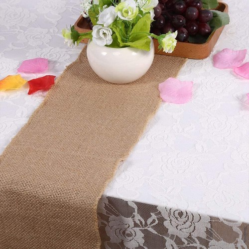 10m burlap hessian table - burlap,