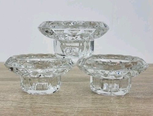Glass crystal candle holders - glass,