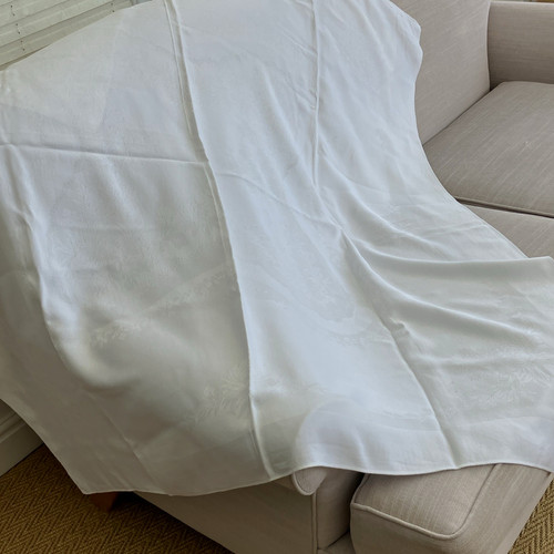 White floral square - square, tablecloth
