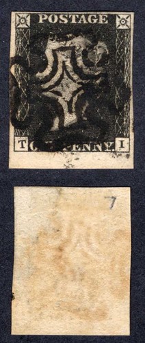 Penny black plate fine - plate, 7