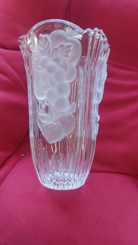 Bohemian crystal etched vase - bohemian,