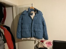 Zara Men's Blue Puffer Jacket