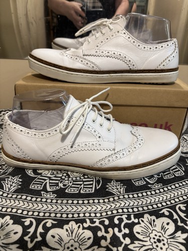 Clarks white leather brogues - white,