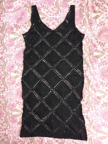 Vintage black crochet - black, dress