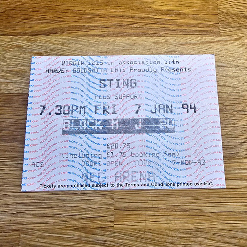 Sting concert ticket nec arena - sting,