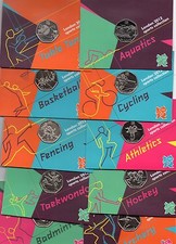 Royal Mint London 2012 Olympic 50p Sport Coins - Completer Medallion - Album 