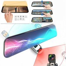 12in Touch Screen Car DVR Rear View Mirror 1080P Camera Dual Lens Video Recorder