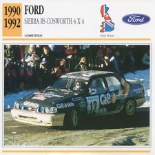 1990-1992 FORD Sierra RS Cosworth 4x4 Racing Classic Car Photo/Info Maxi Card