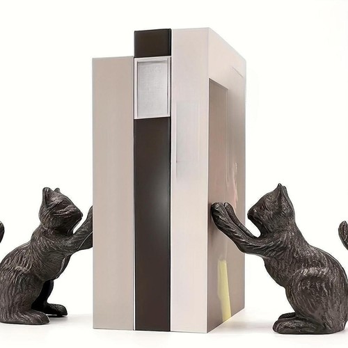 Decorative cat bookend metal - decorative,