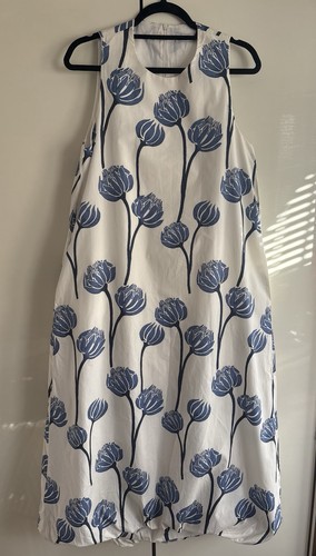 Zara maxi dress white - maxi, navy