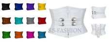 Cotton Underbust Waist Trainer Waspie Cincher Buckle Steel Boned Corset