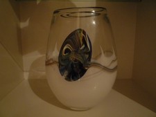 Stephen Foster Handblown "Silver Moon" Studio Glass Vase