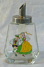 Vintage Pretty Glass Sugar Pourer Bowl Shaker  Transfer Dancing Couple German?
