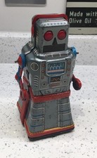 ATOM Robot Yoshiya KO Friction Powered Japanese Tinplate Toy - Excellent Working