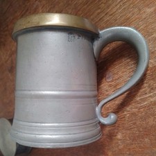 ANTIQUE BRASS RIMMED PEWTER
