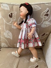 Vintage 1950s B.N.D. Hard Plastic Doll 52cm with original clothes