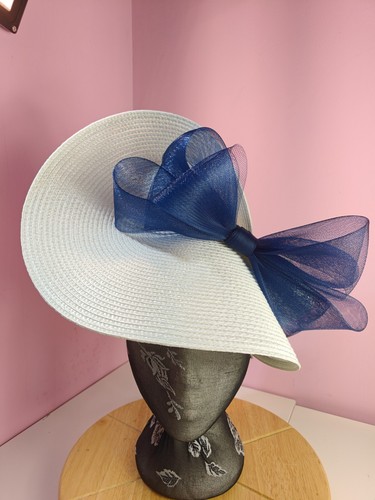 White navy large straw - white,