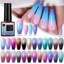 Thermal Colour Changing Nail Gel Polish Varnish Holographic Shiny Neon Glitter