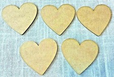 Wooden 4cm, 5cm, 6cm MDF Hearts Craft Shapes Embellishment Decoration Cardmaking