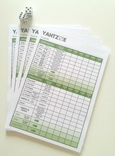 Yahtzee score sheets 384