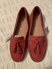 BNWT Next Women’s Raspberry Pink Leather Loafer Shoes - Size UK 6