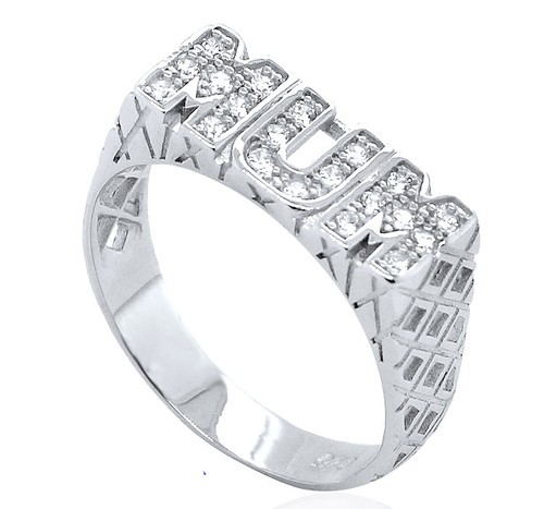 Sterling silver mum ring - sterling,