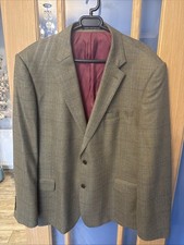 Paul Costelloe Mens Green 100% Wool Tweed Blazer Jacket Men's 48 Reg New