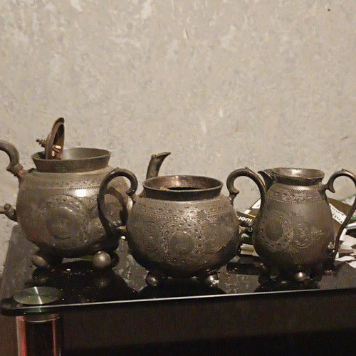 Silverplate piece tea set - silverplate,
