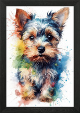 Yorkshire terrier puppy framed - terrier,