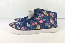 Cath Kidston Trainers Mid Top New Blue Women's Size 4 Floral Owls