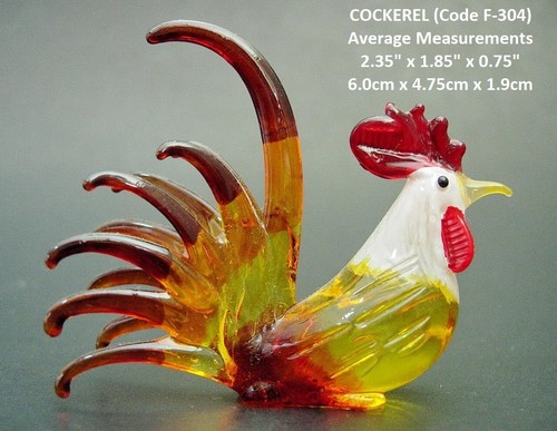 Glass chicken rooster - rooster, cockerel