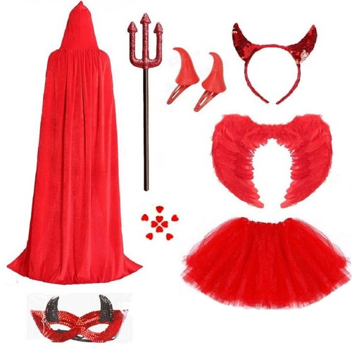 Red devil fancy dress costume - red,