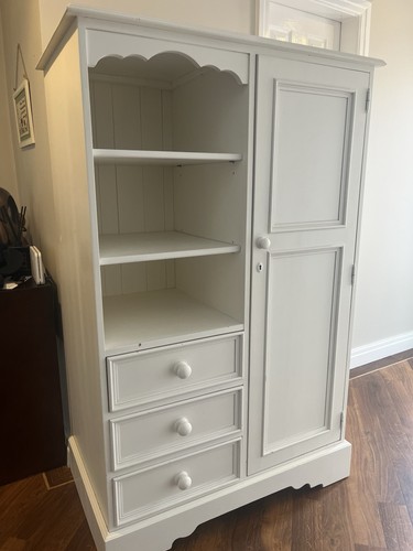 White wooden wardrobe - wooden,