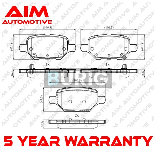 Brake pads set rear aim - rear,