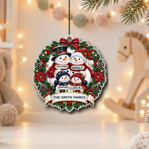 Personalised snowman family - snowman,
