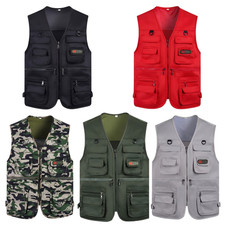 Men Multi Pockets Vest Utility