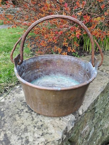 Antique copper pot pan - , with