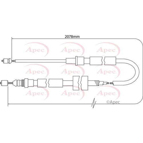 Apec handbrake cable - cable, right