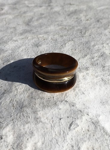 Tiger eye 9ct gold - 9ct, ring