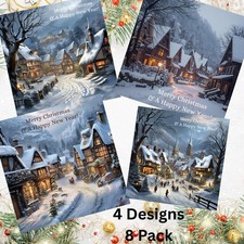 Bumper Pack Of 8 Village Snow