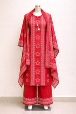 Red Cotton Kurta Set for Women