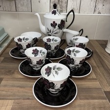 Royal Albert Coffee Set 15 pc Set Entitled Masquerade with coffee pot ex cond