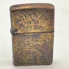 Vtg ZIPPO Lighter Vietnam War SNOOPY Engraved Military Collectible Rare