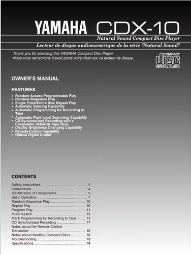 Yamaha cdx compact disc - cdx-10,