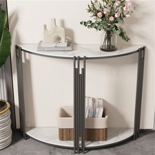 40" Half Moon Marble Console