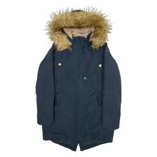 KANGOL Insulated Womens Parka Jacket Blue Hooded UK 14