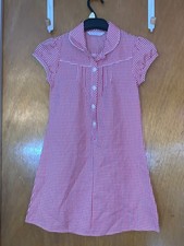 M&S School Dress A-Line Style S/Sl 5-6yr 116cm Red Check BNWoT