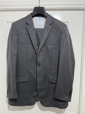 T M Lewin Charcoal Grey Two Piece Suit - 110 Super Marino Wool - 40R 36R