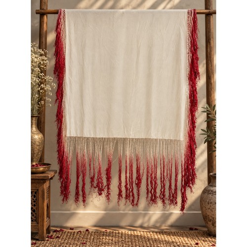 Vintage silk two toned fringed - silk,