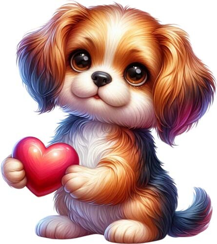 Valentine day dog - valentine's,